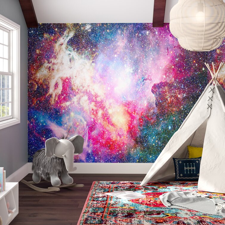 Buy Rainbow Galaxy Wallpaper Dark Space Wallpaper Mural Accent Online in  India  Etsy