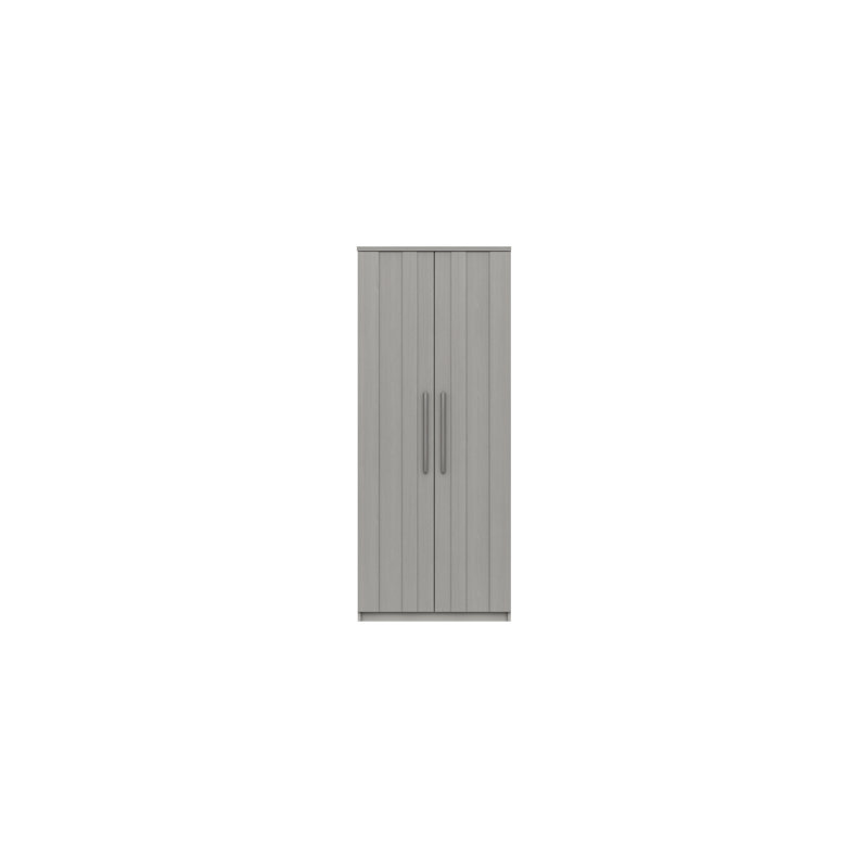 Mcginley 2 Door Manufactured Wood Wardrobe, Light Grey