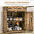 Sideboard With Solid Wood Countertop - Modern Rustic Brown Storage Cabinet. 2 Drawers, Doors, Adjustable Shelf. For Entry, Kitchen. 26.75"W X 15.75"D 33.5"H Kitchen Countertop.