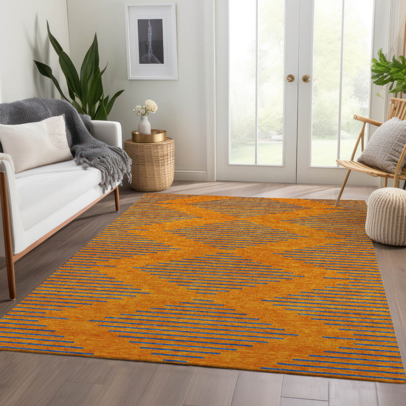 Premium Machine Washable Jahnke AMF1017 Geometric Rug, Rectangle 9' x 12'