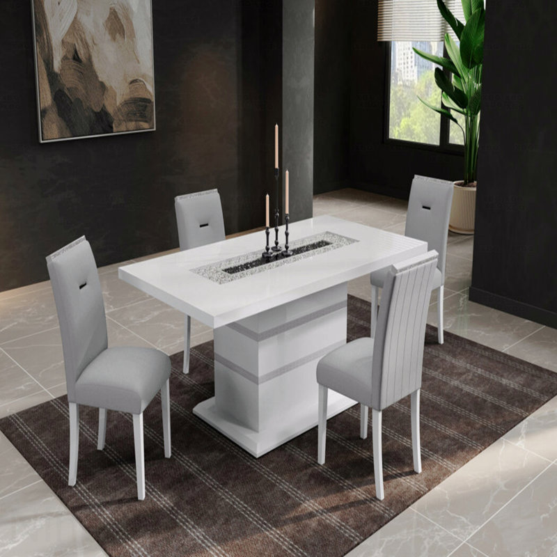 White Dining Table Solid Wood