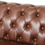 Grand siège modulaire en cuir de polyuréthane brun, pieds en bois, rivets en métal, style rétro de 105 po x l 105 po x H 28 po