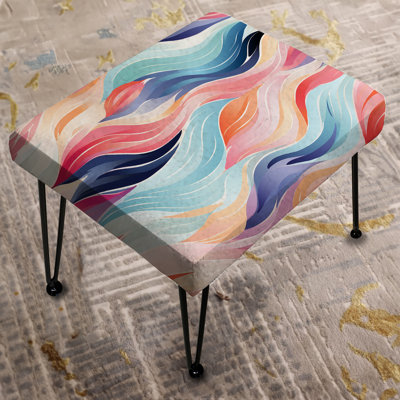 Colorful Moroccan Ikat Whirlwind Delight - Abstract Rectangle Ottoman
