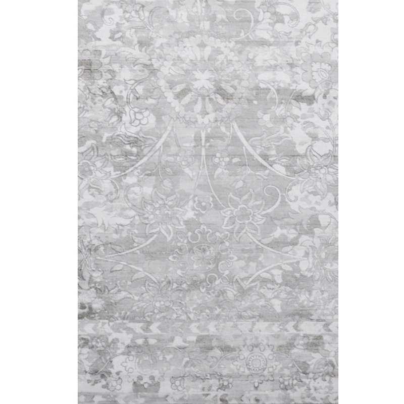 Oriental Area Rug in Ivory/Silver, Rectangle 10' x 14'