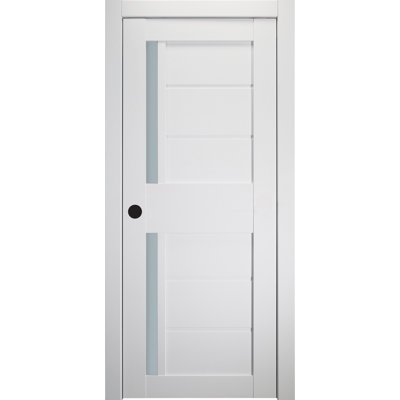 Esta DIY-Friendly Paneled Manufactured Wood and Glass Modular Collection Single Swing Standard Door