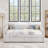 Queen Size Daybed With Two Drawers Trundle Upholstered Sofa Bed, With Vertical Stripes, Linen Fabric, Beige (86.5"X65"X30")