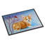 Tapis de porte pour l’extérieur anti-dérapant corgi pup snow cardinal-16654679