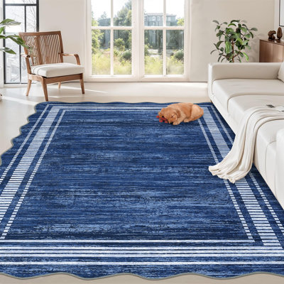 Striped Machine Printed Area Rug