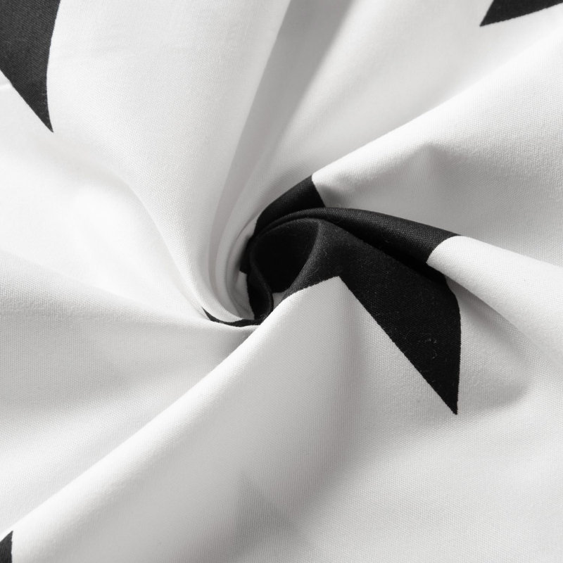 Vertical Pillowcase,1800TC Brushed Microfiber & No-Gap Seal?, Black/White Starburst