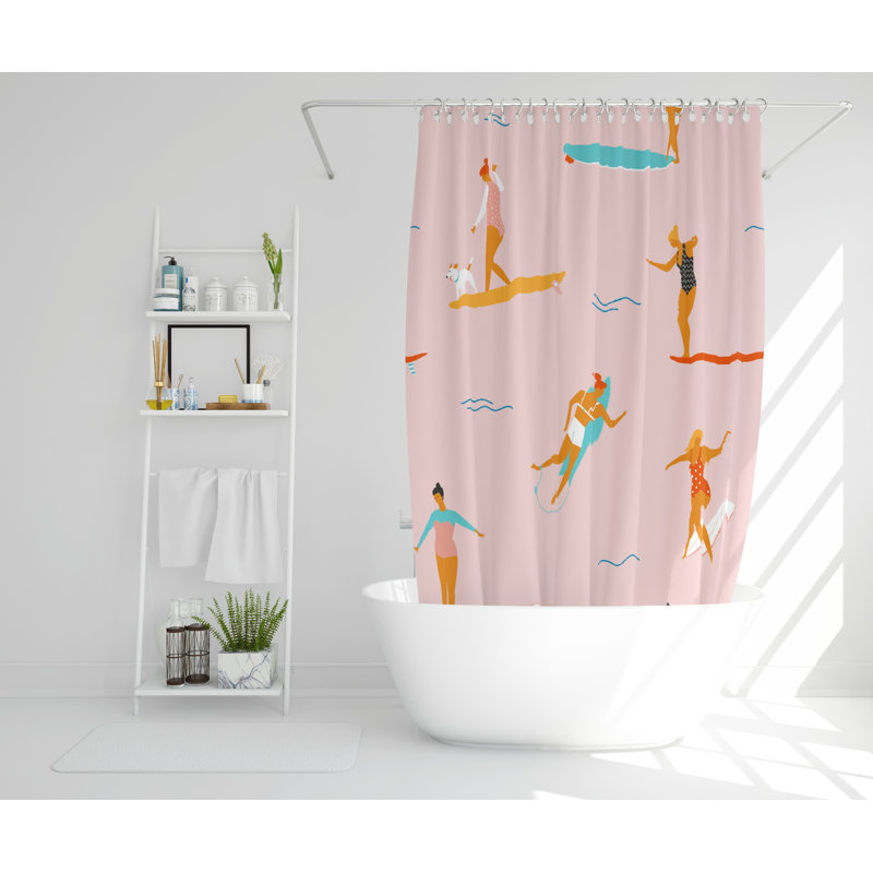 Janet Polyester Shower Curtain, 168cm H x 168cm W