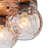 16.5" 3-Light Rustic Farmhouse Flush Mount Ceiling Light with Hammered Amber Glass, Solid Oak Canopy, E26 LED Compatible