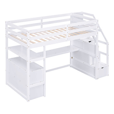 Lit mezzanine 3 tiroirs avec bureau intégré Tickenham par Harriet Bee