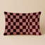 Coussin décoratif à carreaux brun intérieur et extérieur-115218651-115218807