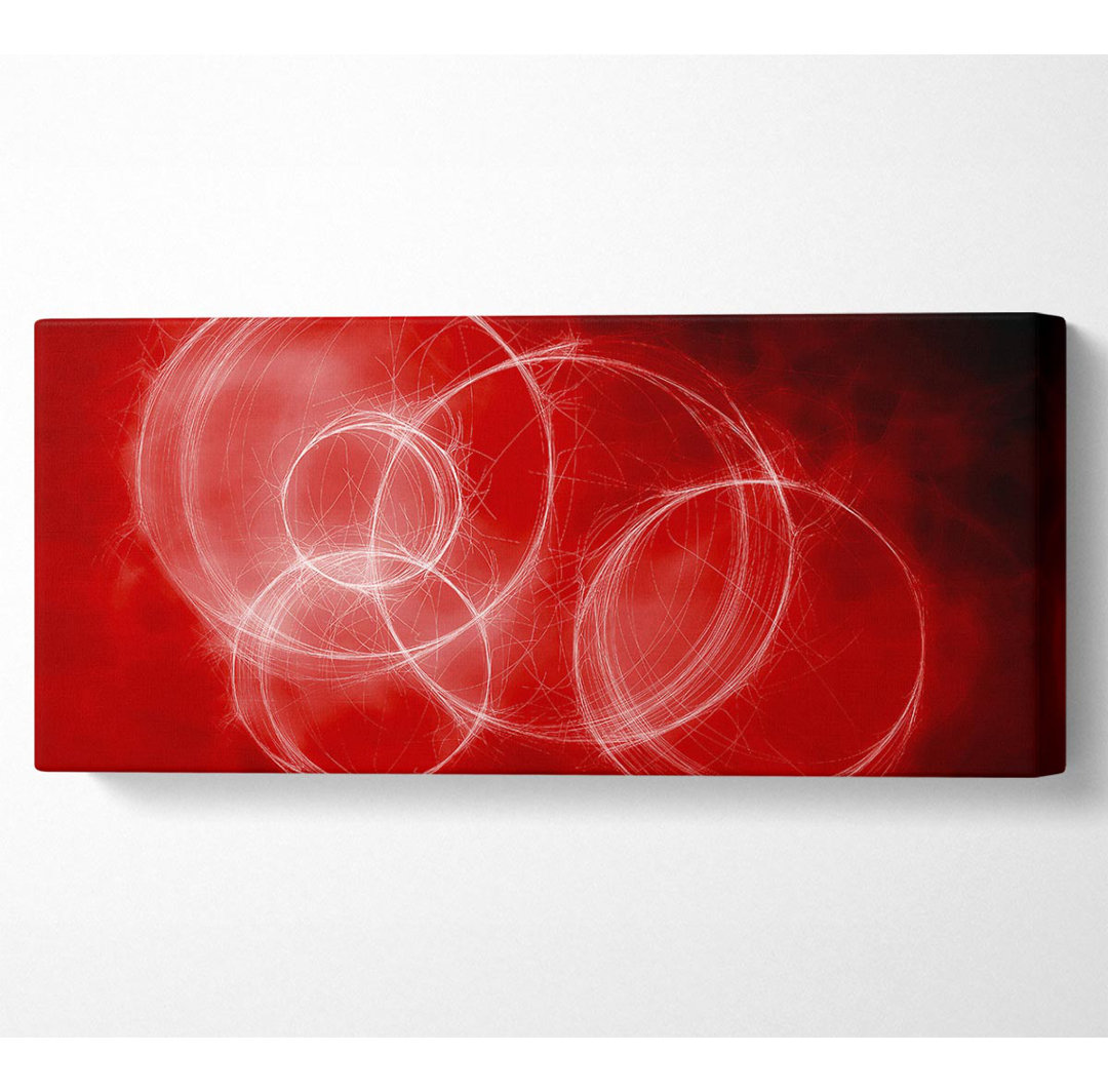 Smoke Rings Red - Panoramakunstdrucke auf Leinwand gerollt