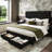 Sparkling Diamond Tufted Bed Storage Bed With Adjustable Bedhead-575877453-575877449