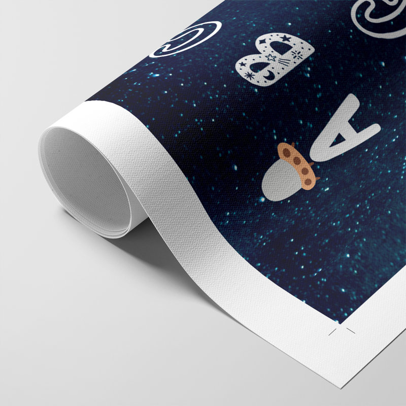 Alphabet «Space Exploration» - reproduction de toile seulement - NON-CADRE, H 18 po x l 12 po