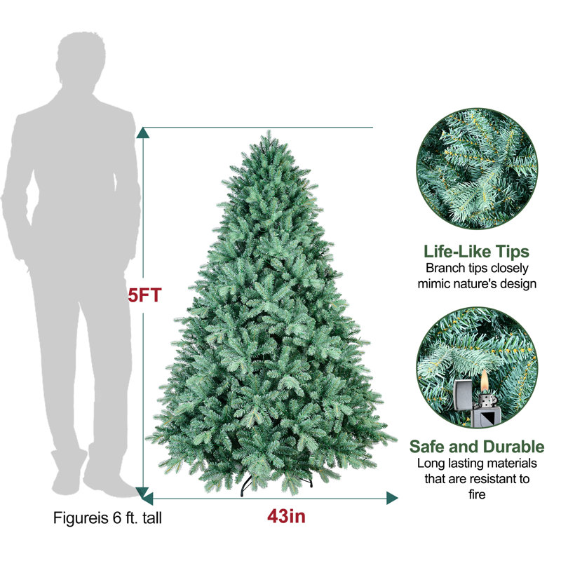 Arbre de Noël artificiel épinette bleue non éclairé , 5 pi