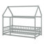Lit simple en bois en forme de maison - Structure de toit et barrières de sécurité-1625137474