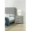 2 Drawers Bedroom Wooden Nightstand in Grey Finish