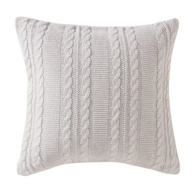 Coussin décoratif en tricot torsadé de 18 po x 18 po Dublin