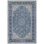 Tapis Vale traditionnel à médaillon délavé, style persan, bleu, gris et crème, lavable à la machine, antidérapant, à poils courts, pour l'intérieur et l'extérieur, adapté aux animaux domestiques, idéal pour le salon, la chambre, la salle à manger, l'entrée, le couloir ou le bureau.-1855875009