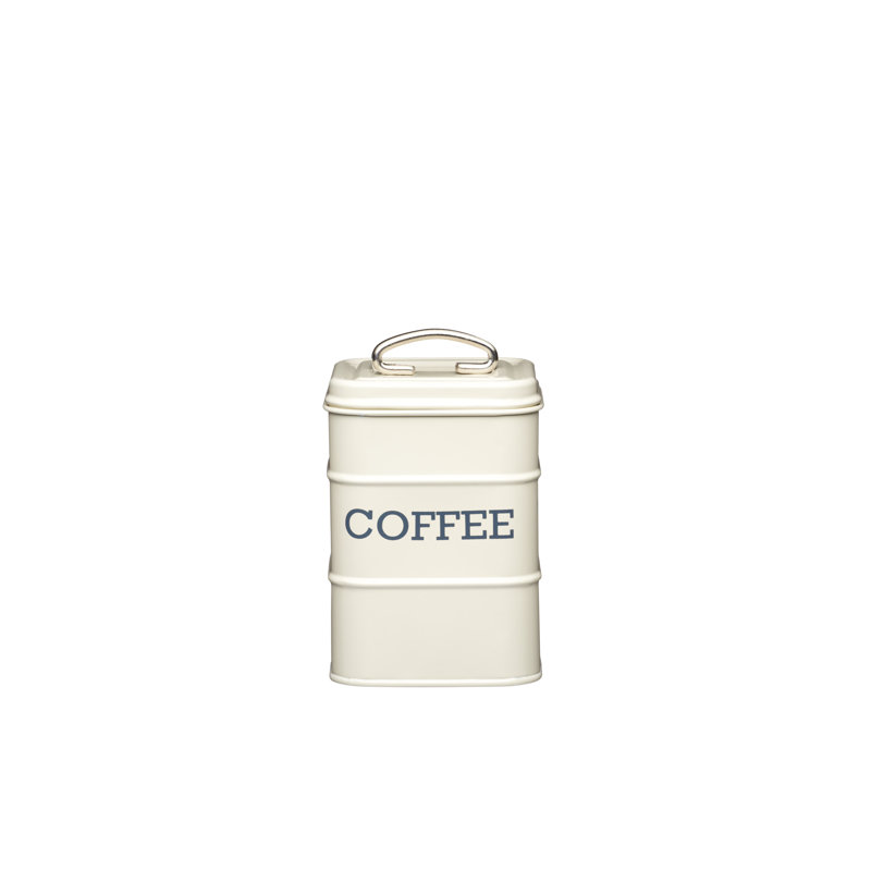 Living Nostalgia 4pc Kitchen Canister Set; Tea, Coffee, Sugar Canisters and Breadbin, Cream