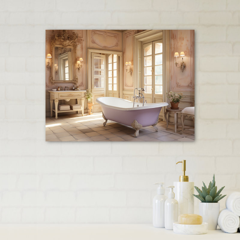 Elegant Bathroom Harmony - Art mural de salle de bain, H 24 po x l 32 po x P 1 po