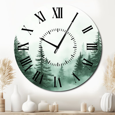 Mystic Forest - Horloge murale silencieuse en métal Nature