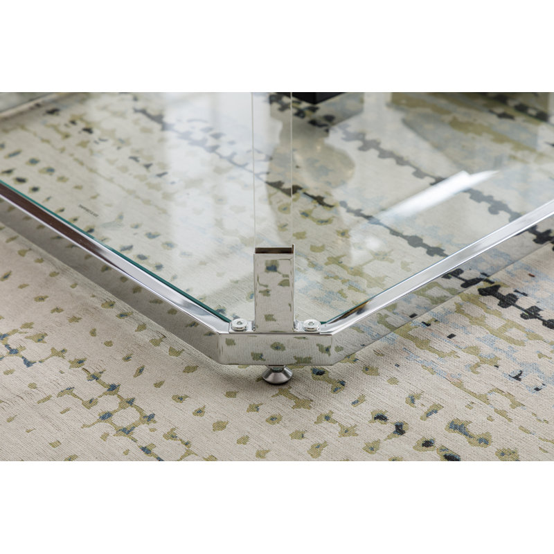 Lennert Rectangular Glass Coffee Table for Living Room