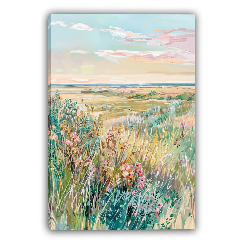 Art mural sur toile Sunlit Meadow Wildflower, L 32 po x H 48 po x P 1,5 po