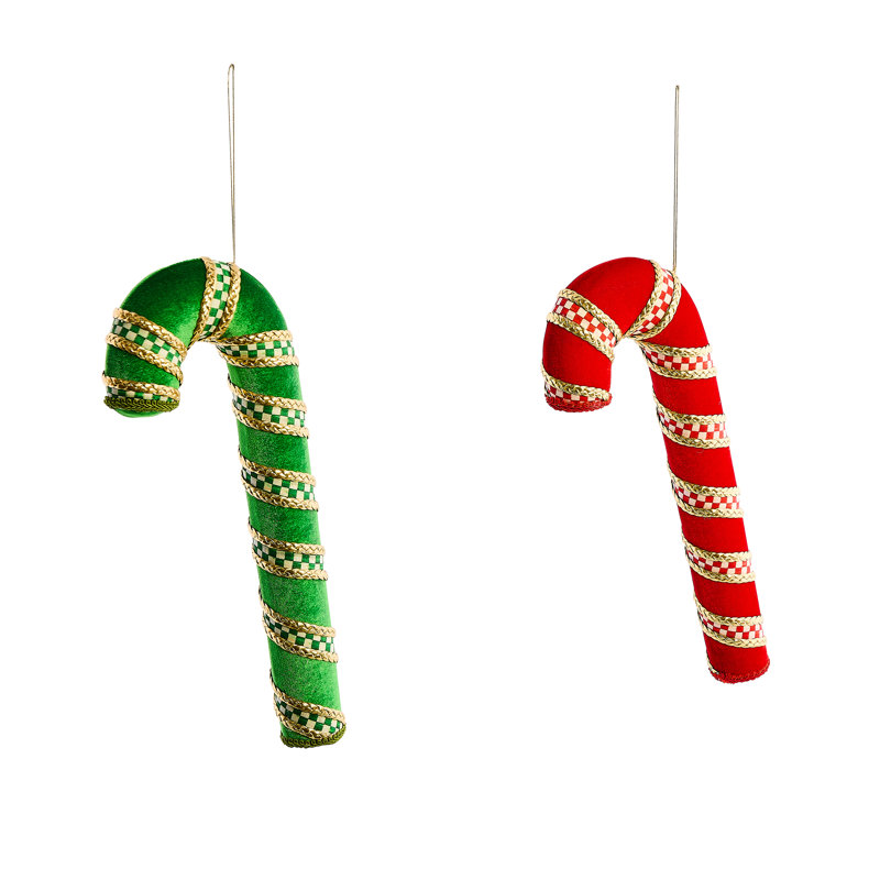 Check It Out Candy Cane Fabric Ornaments