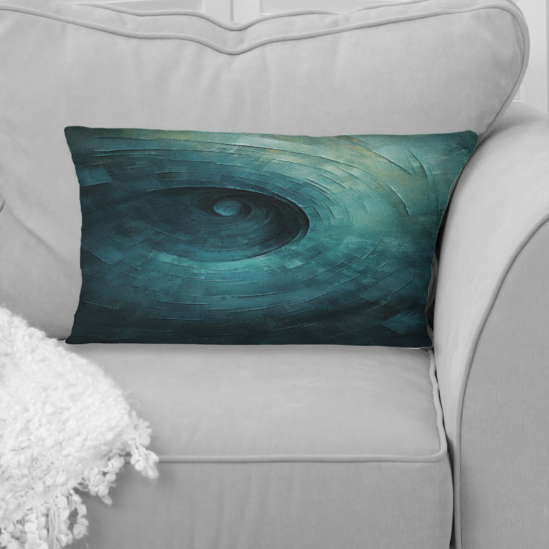 Coussin décoratif bleu sarcelle torsadé Tranquillity Spiral I