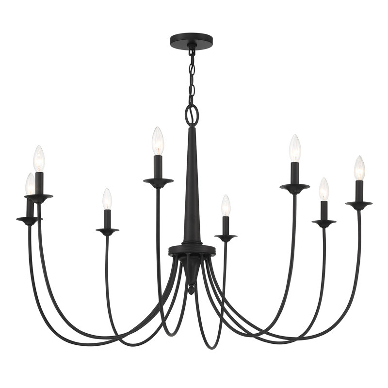 Kadia 8 - Light Dimmable Classic / Traditional Chandelier in Black, Black