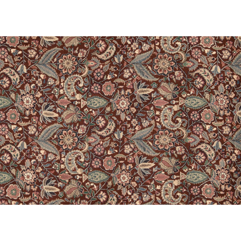 High-Quality Hand-Knotted Wine And Navy Area Rug