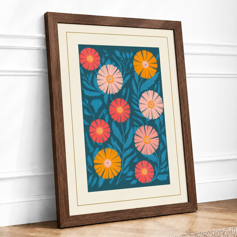 Garden in Motion Botanical - Framed Print, A4 - 29.7 x 21.0 cm, Walnut