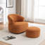 Fauteuil pivotant rembourré en polyester de 33 po de large Armelda-512362520