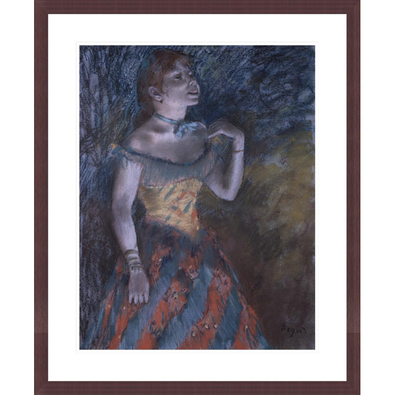 «La chanteuse verte» par Edgar Degas, impression giclée encadrée, H 28,46 po x l 23,5 po