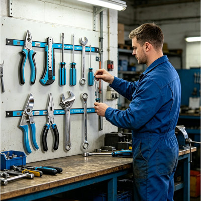Paquet de 8 bandes magnétiques pour porte-outils (métallique)