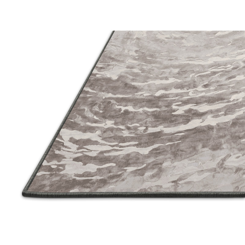 Tapis gris soyeux et moelleux, Rectangle 8 pi x 12 pi