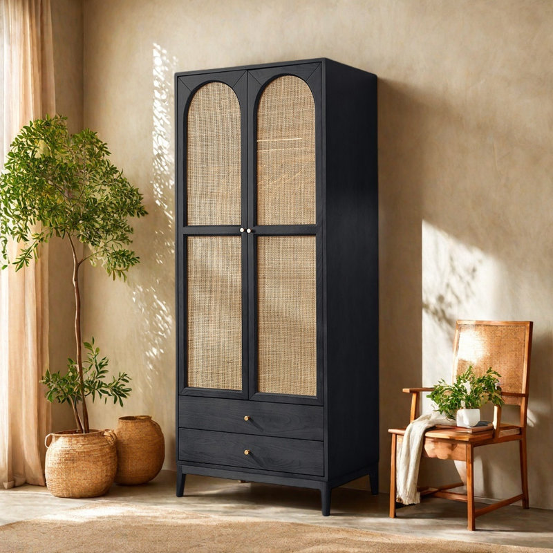 Armoire de rangement moderne et simple, Noir