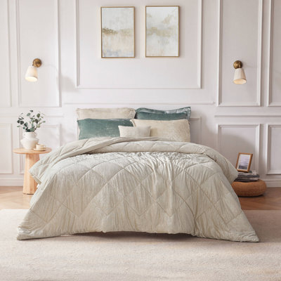 Luxurious Velvet Bedding Sets, Twin/twin Xl Champagne Duvet Cover With Pillow