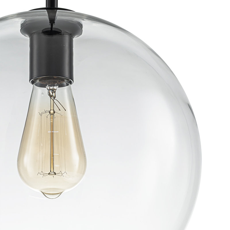 1 - Light Matte Black Pendant, Black
