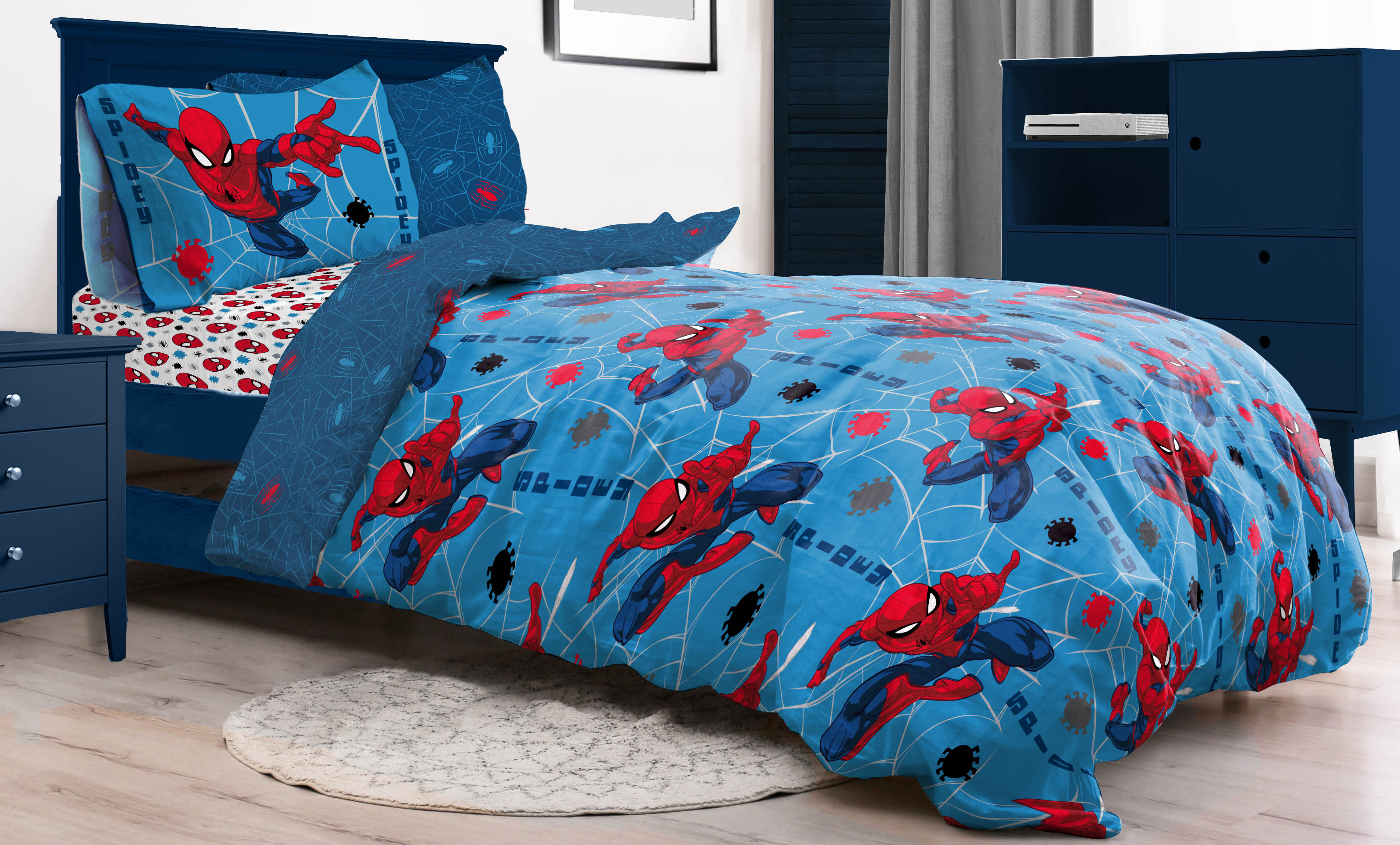 Marvel Reversible Microfiber Spidey and Amazing Friends Comforter Set - Blue - Twin/Full Each