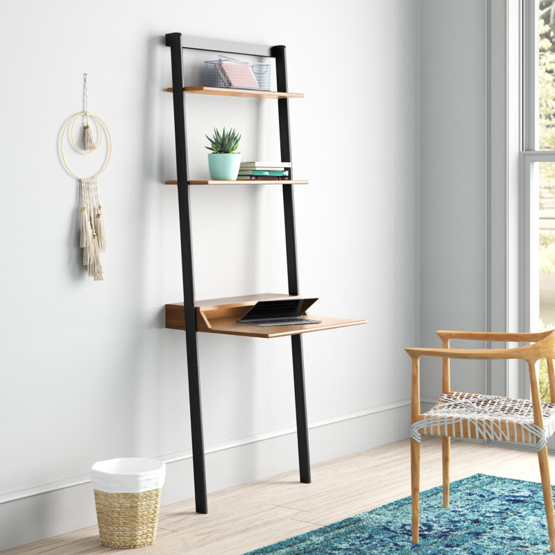 Addison Leaning / Ladder Desk, Natural/Charcoal