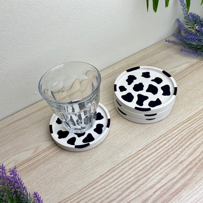 Stoneware Round 4 Piece Coaster Set