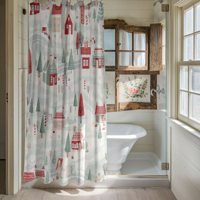 Rideau de douche Old-School Xmas - Premium