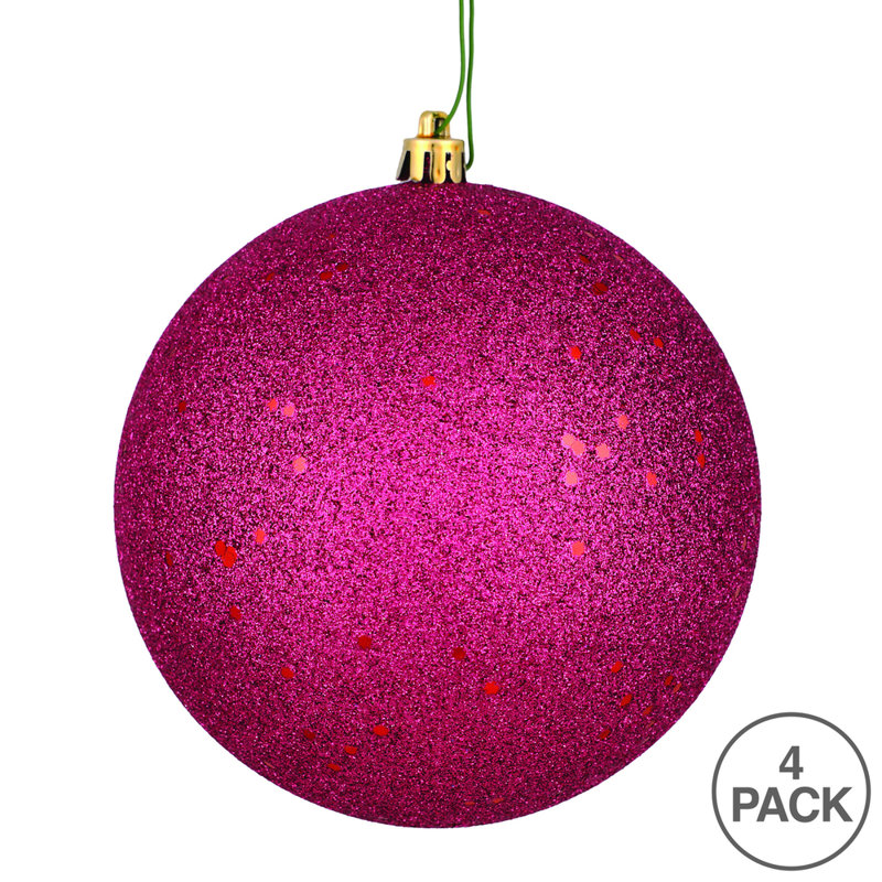 Holiday Décor Ball Ornament, 6" H x 6" W x 6" D, Berry Red