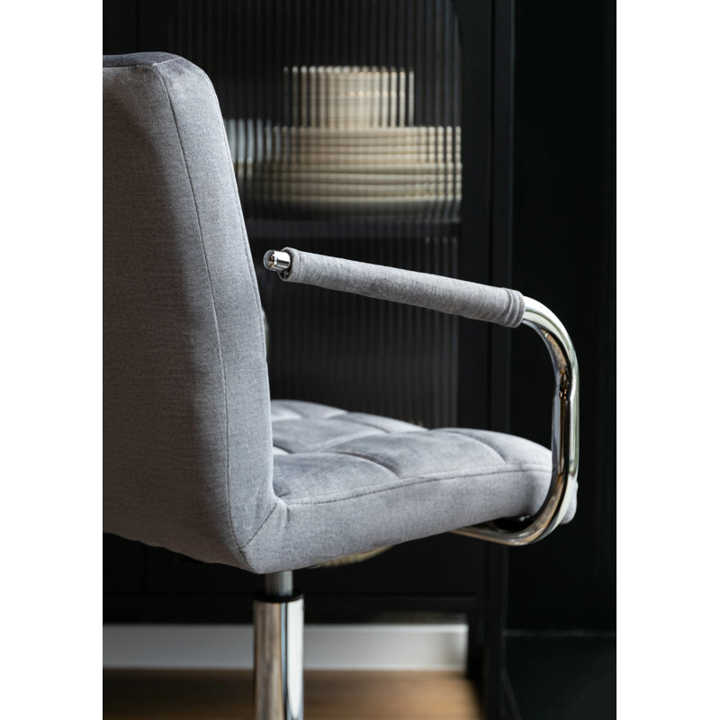 Aisleigh Velvet Office Chair, Grey