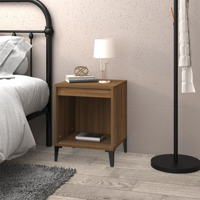 Jarik 40cm W Solid Wood Bedside Table, Black, Individual