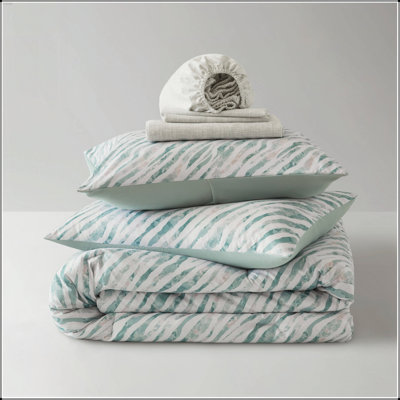 Ensemble de couette 7 pièces pour lit queen avec drap-housse, couette 229 x 229 cm, drap-housse 51 x 66 cm